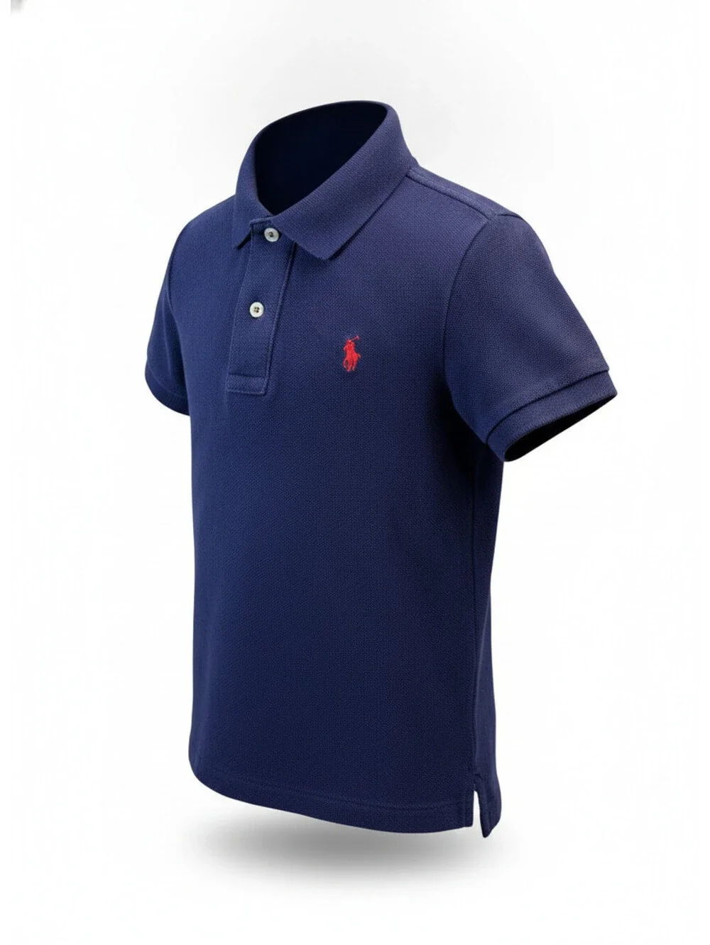 Polo Ralph Lauren Boys Polo Shirt Size S Navy Blue Pique Mesh Short Sleeve GUC